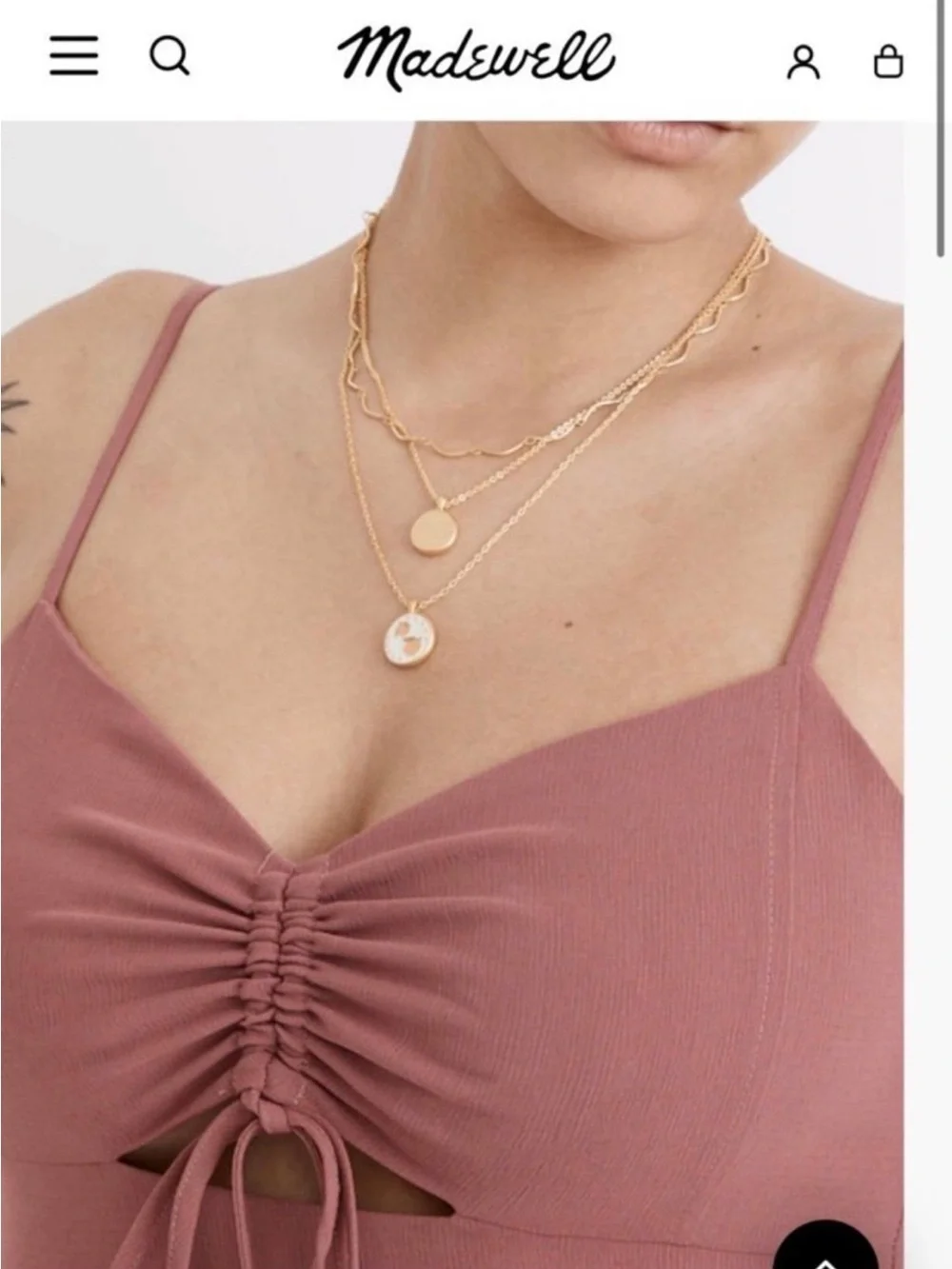 Madewell Dusty Rose Tiered Midi Dress
